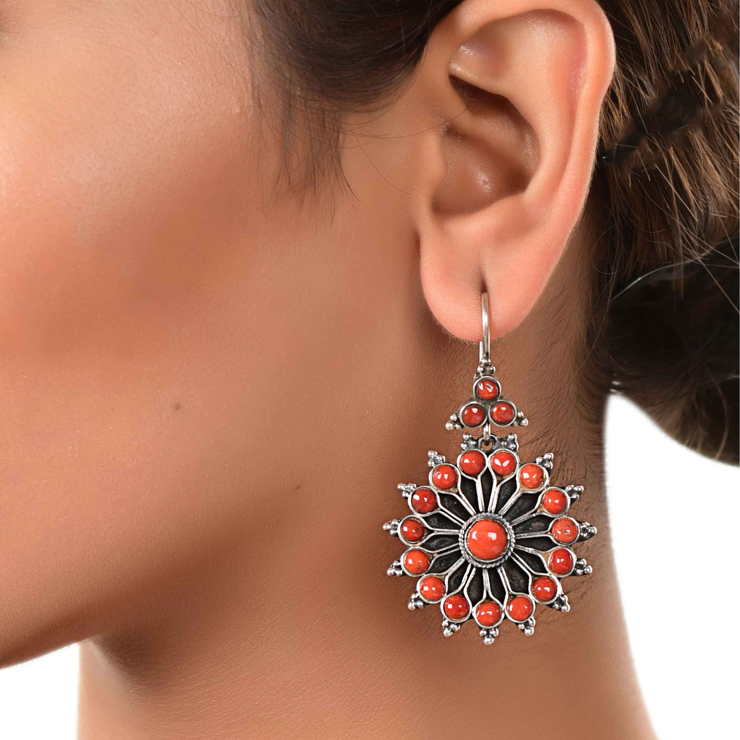Coral hanging earring :SKU5979